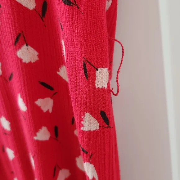 Red Floral Print Billabong Sleeveless Maxi Dress Size M. - Picture 6 of 11